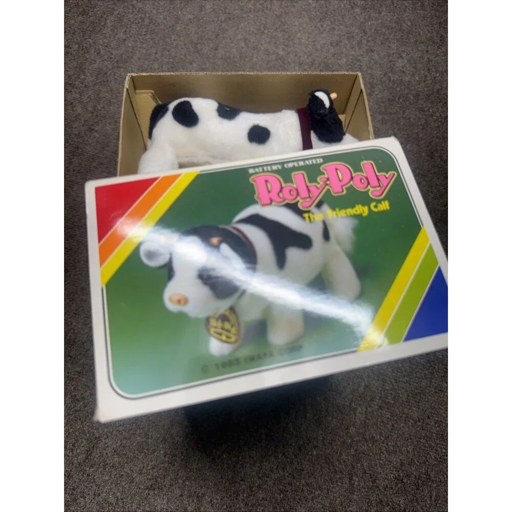 Vintage Iwaya Roly Poly the Friendly Calf Toy with Original Box